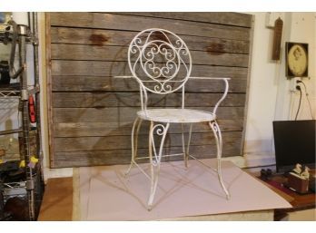 Antique Wrought Iron Patio Chair 24' X 36'