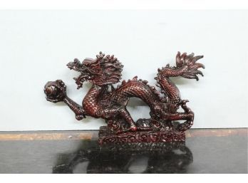 Heavy Red Resin Dragon 5' Tall