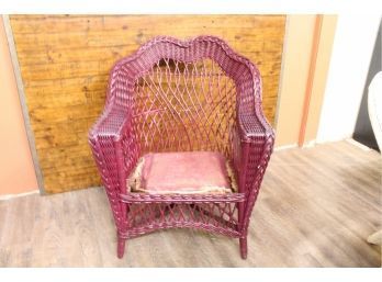 Victorian Wicker Chair 14' Seat, 37' Back, 28' Wide