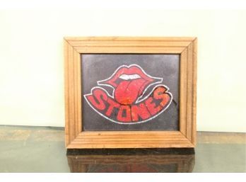 Vintage Foil Print On Glass Rolling Stones 4' X 6'