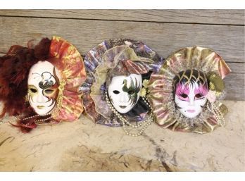 3 Ceramic Wall Hanging Masks