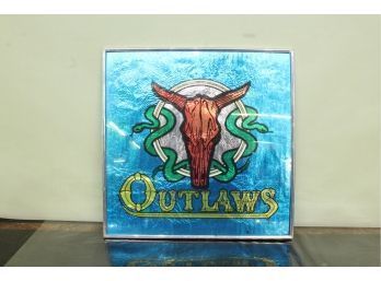Vintage Foil Print On Glass Outlaws 12 1/2' X 12 1/2'