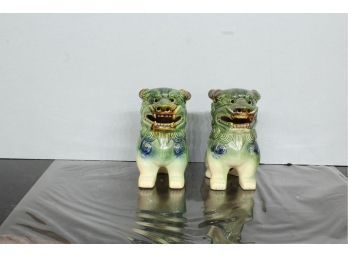 Vintage Ceramic Foo Dogs 8' Tall
