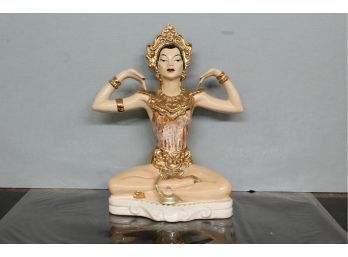 Beautifully Glazed Statue With Removeable Snake 14 1/2' Tall