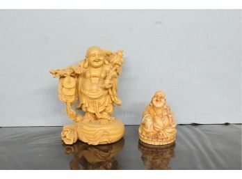 2 Medium Resin Buddhas 8' - 4'