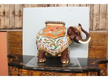 Large Stoneware Elephant Plant Stand 20' Tall