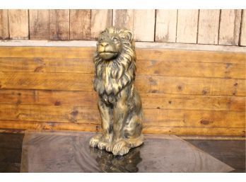 1974 Ceramic Lion Purchased New At Barker's Made In Mexico