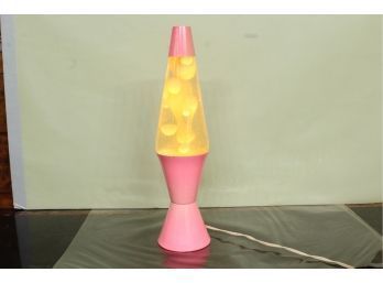 Vintage Genuine Atomic Lava Lamp 16 1/2' Tall Pink And Cream, Very Nice