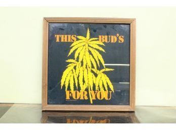 Vintage Print On Mirror This Bud's For You 12' X 12'