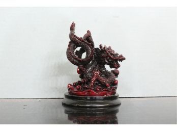 Heavy Red Resin Dragon 5' Tall