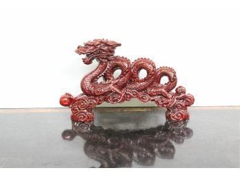Large Red Resin Dragon 7 1/2' Tall
