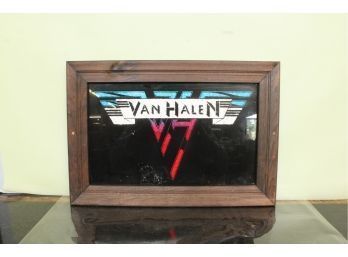 Vintage Foil Print On Glass Van Halen  17' X 11'