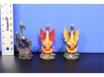 Mystic Collection 3 Dragon Figurines See Pictures For Condition