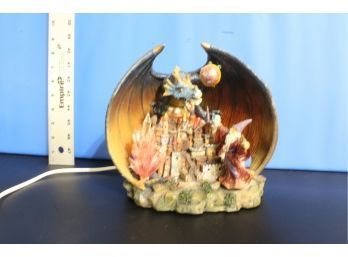 Illuminated Dragon Wizard Scene See Pictures For Condition