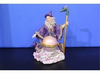 Wizard Figure Jewel Box Opens  See Pictures For Condition