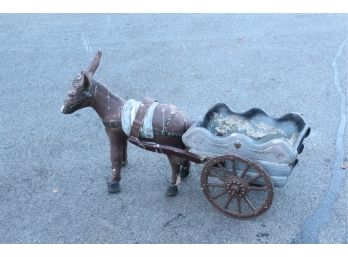 Vintage Lawn Art Very Heavy Cement & Steel Almost 4 Feet Long And Over 2 Feet Tall See Pictures For Condition