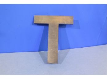 Letter T Solid Bronze Casting Weighing Approx. 5 Lbs A Piece 12' Tall See Pictures For Condition