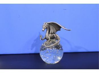 Dragon Crystal Ball Figurine See Pictures For Condition