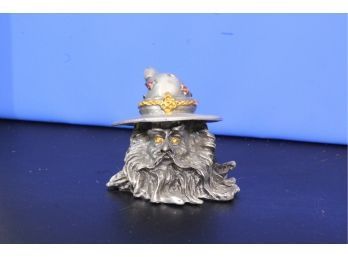 Wizard With Hat Pewter Figurine  See Pictures For Condition
