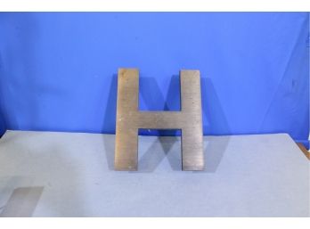Letter H Solid Bronze Casting Weighing Approx. 5 Lbs A Piece 12' Tall See Pictures For Condition