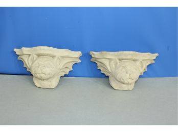 2 Cement Gargoyles  11' Tall 8' Wide See Pictures For Condition