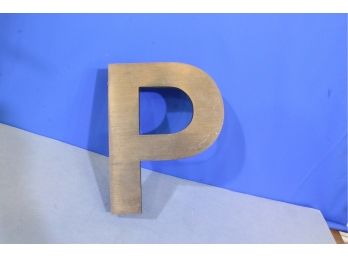 Letter P Solid Bronze Casting Weighing Approx. 5 Lbs A Piece 12' Tall See Pictures For Condition