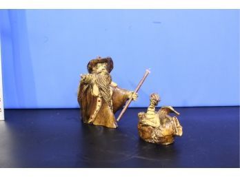 Dragon And Wizard Figurines (2 Figurines) See Pictures For Condition