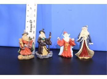 4 Wizard Figurines See Pictures For Condition