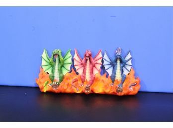 Resin Dragon Wall Hanging See No Evil Hear No Evil Speak No Evil  See Pictures For Condition