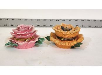 Rose And Poppy Trinket Boxes
