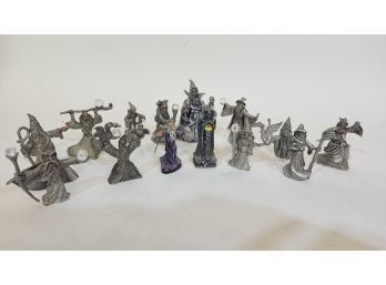 14 Pewter Wizard Figurines