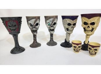 Plastic Cups Goblets Halloween Skulls