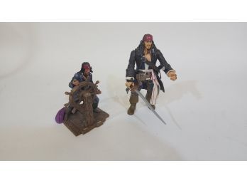2 Pirates Of The Caribbean Plastic Figurines