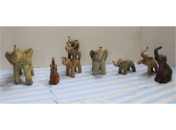 9 Elephants, Ranging From 3' To 10' Tall, Figurines