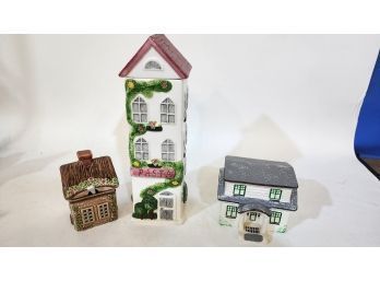 7 Piece Pasta, Sugar, Tea Canisters House Shapes