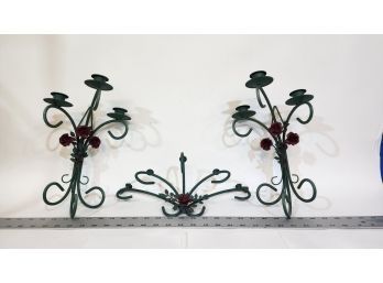 3 Wrought Iron Hanging Candle Holders