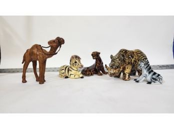 Safari Animals Ceramic And Plaster 5 Pieces