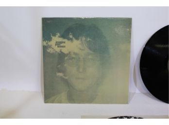 John Lennon Plastic Ono Band Imagine Album Cover Still Covered In Plastic, The Album Itself Is In Excellent Co
