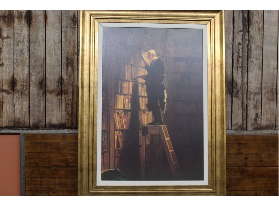 Librarian Textured Print 46' X 34' See Pictures For Details