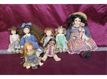 5 Porcelain Doll's And 2 Madame Alexander Dolls See Pictures For Details
