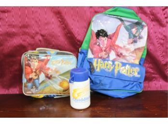 Harry Potter Back Pack And Lunch Box With Thermos See Pictures For Details