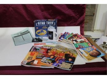 Start Trek Memorabilia: TV Guide, Watch, Cup Puzzle Toy, Magazine, Bumper Sticker, Convention Program & Ticket