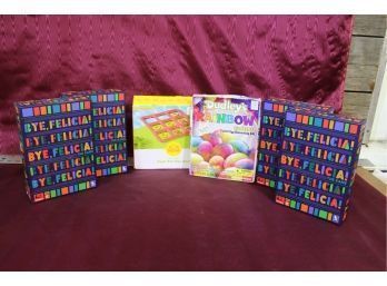 Mixed Lot 4 Bye Felicia Games, 1 Pool Tic Tac Toe, And 1 Egg Dye Kit, See Pictures For Details