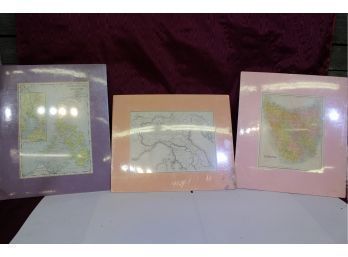 Matted Maps Of Tasmania, Italia, Philippine Islands, See Pictures For Details
