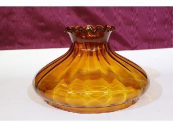 Amber Glass Light Shade 12' Overall 9-3/4' Opening, Excellent Condition See Pictures