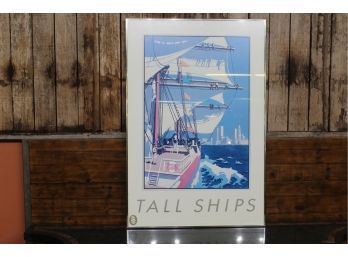 Tall Ships Print By Oren Sherman 3' X 2' See Pictures For Details