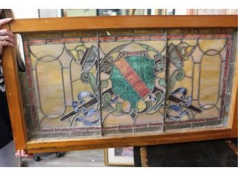 Stained Glass Coat Of Arms 22' X 40' See Pictures For Details