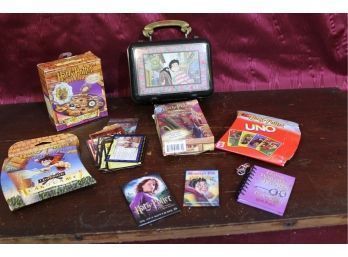 Harry Potter Card Game, Key Chains, Pins, Collector Cards Lot See Pictures For Details