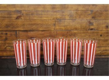 Mid Century Enamel Soda Pop Glasses 6 Pieces See Pictures For Details