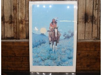 'the Outlaw' By Fredrick Remington Print 35.5' X 23.5' See Pictures For Details